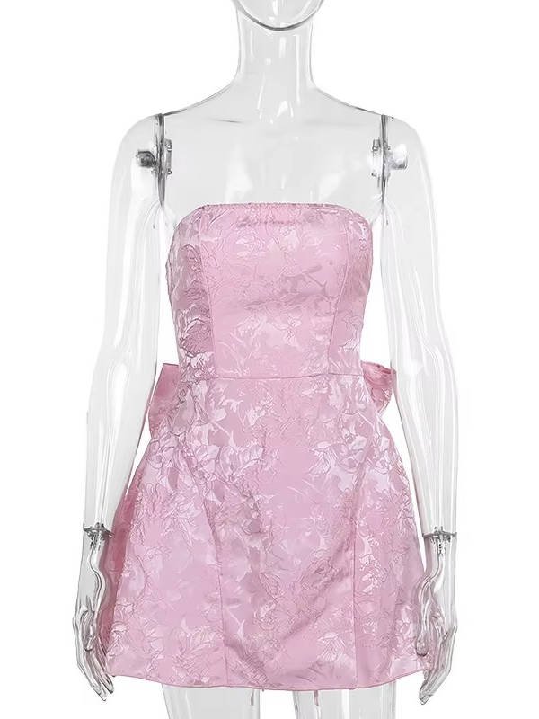 Women's Floral Jacquard Cocktail Mini Dress