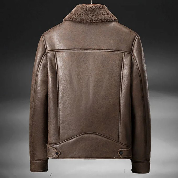 Men's Leather Bomber Jacket