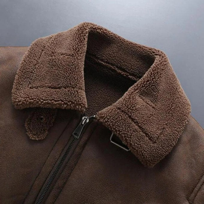 Men's Leather Bomber Jacket