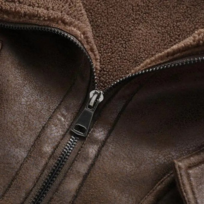 Men's Leather Bomber Jacket