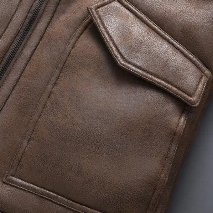 Men's Leather Bomber Jacket