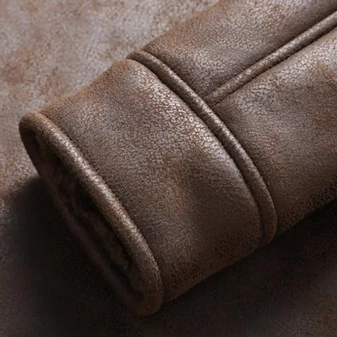 Men's Leather Bomber Jacket