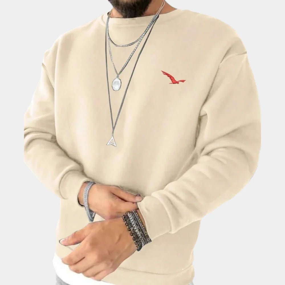 Men's Oversized Crewneck Sweatshirt - Beige