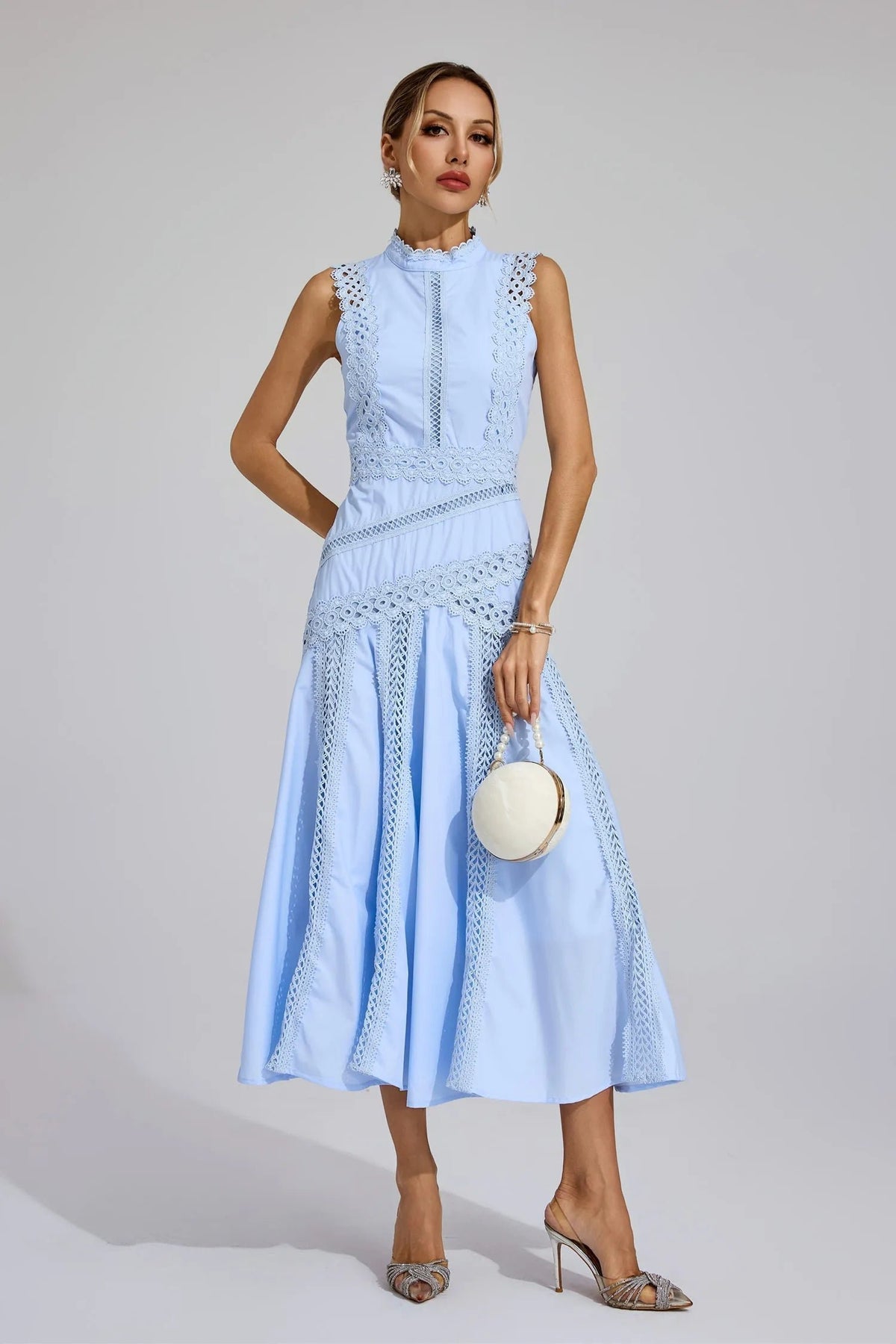 Women's Midi Party Dress - Blue