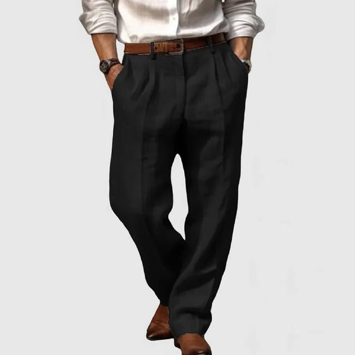 Men's Pleated Trousers - Black