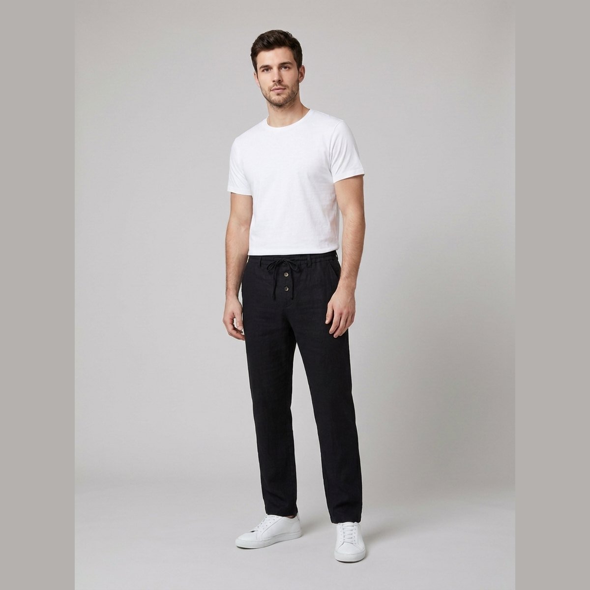 Men's Drawstring Trousers - Black