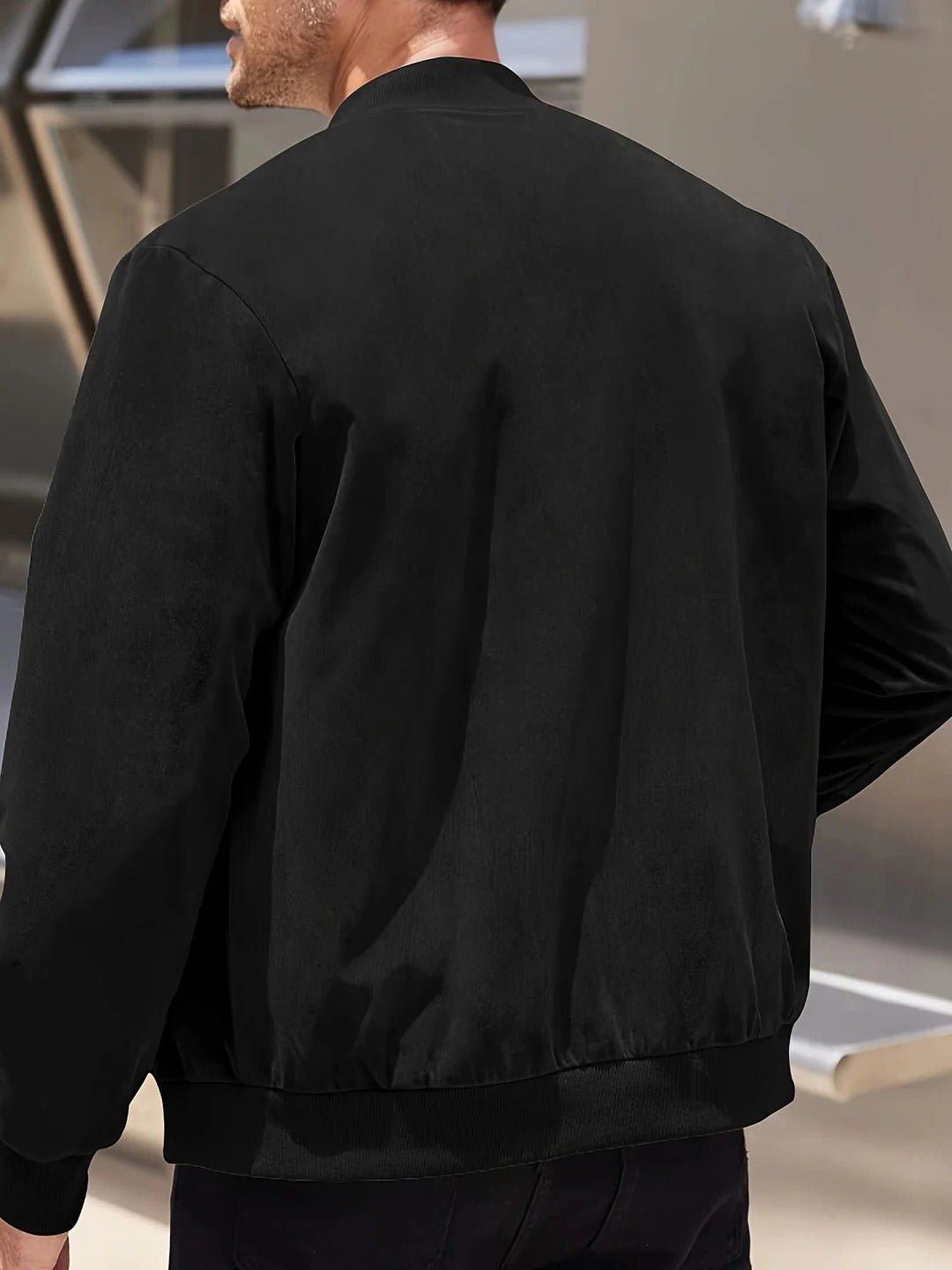 Men's Faux Suede Bomber Jacket