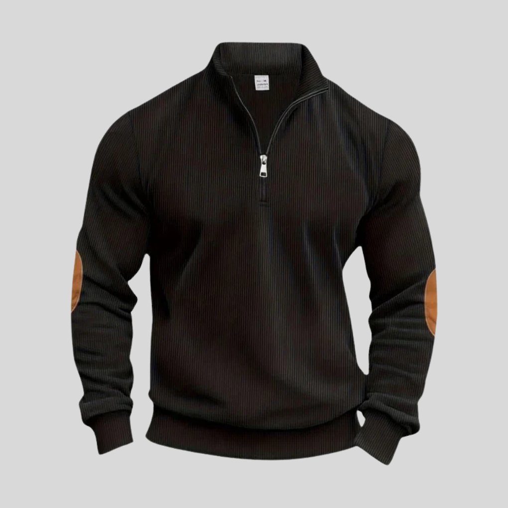 Men's Quarter-Zip Jumper - Black