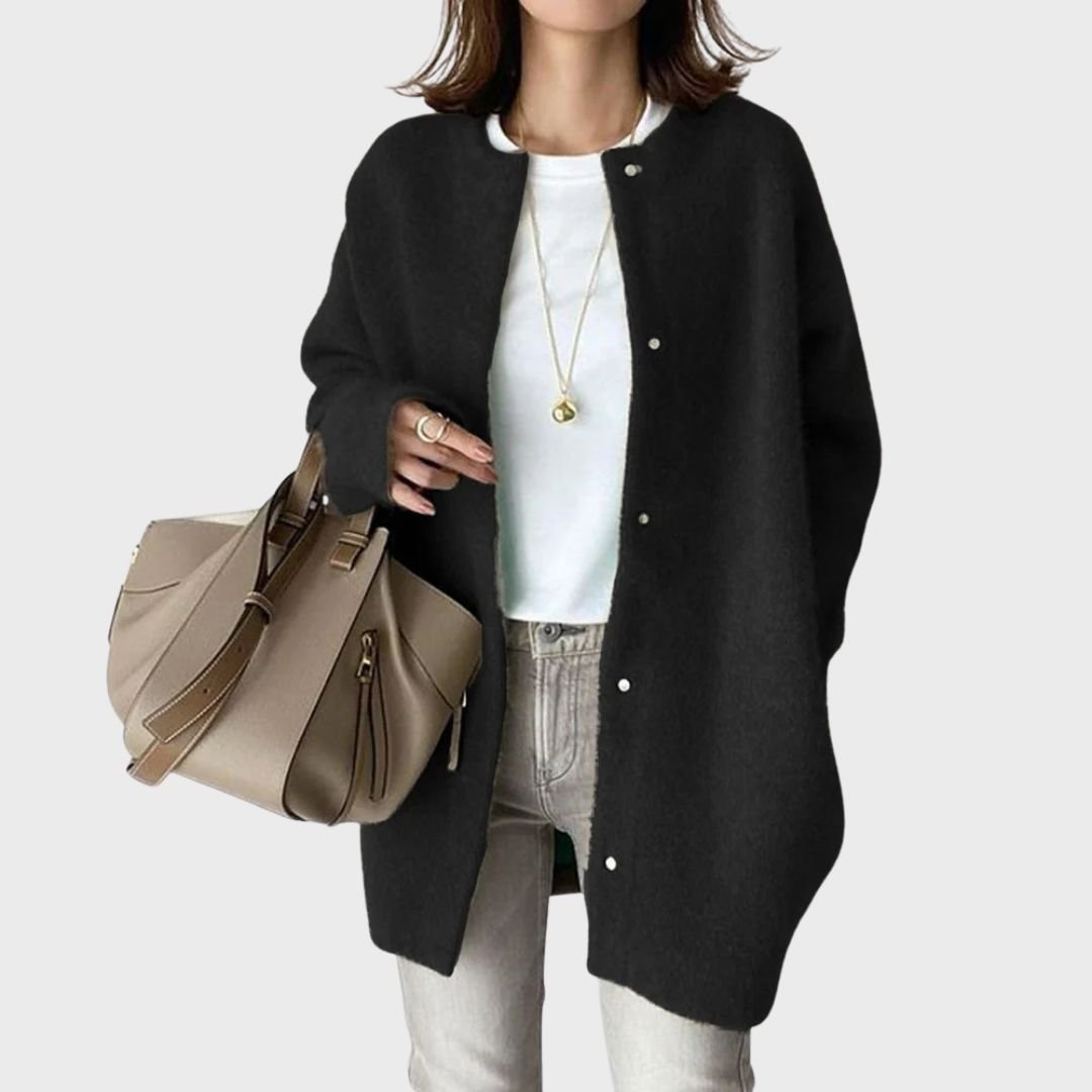 Women's Oversized Wool Cardigan - Black