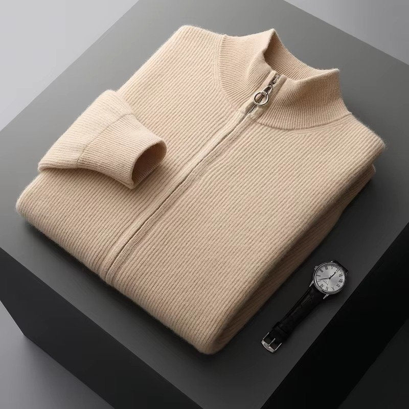 Men's Wool Zip-Up Cardigan