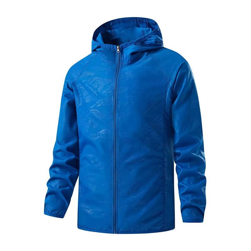 Men's Lightweight Hooded Windbreaker - Navy Blue