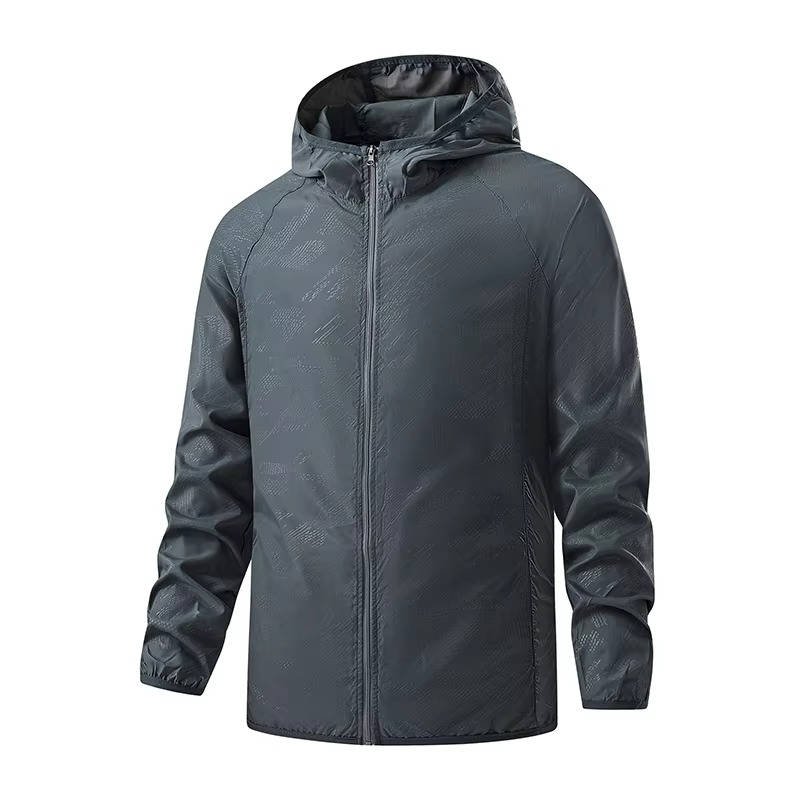 Men's Lightweight Hooded Windbreaker - Gray