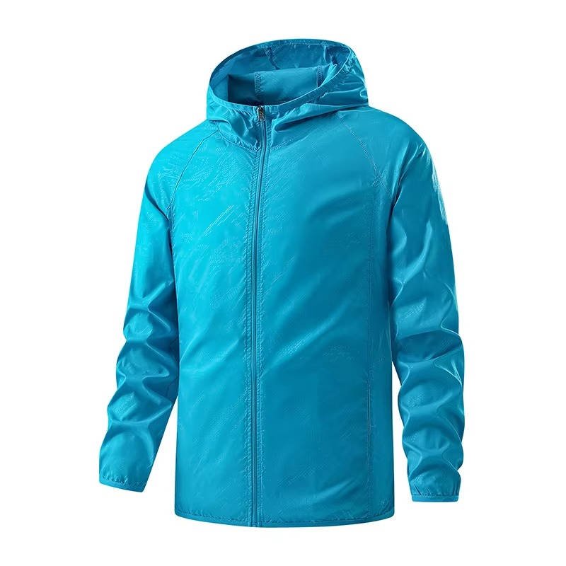 Men's Lightweight Hooded Windbreaker - Sky Blue