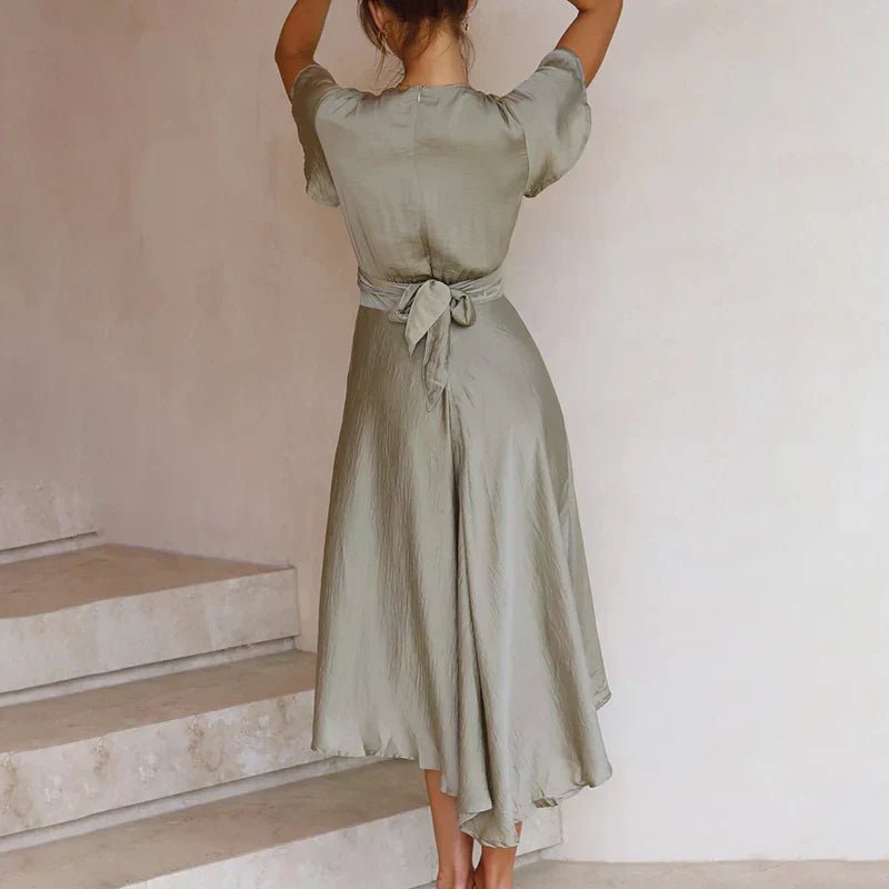 Women's Satin Cocktail Midi Dress