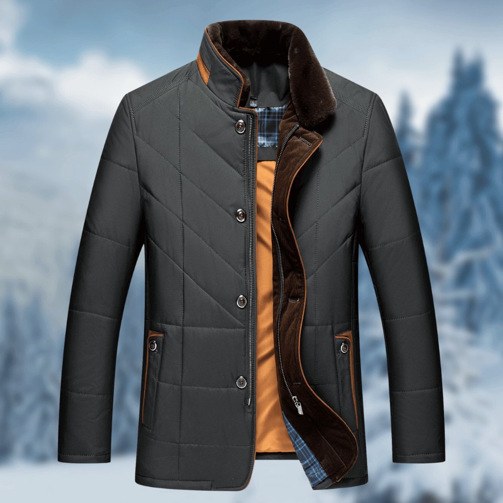 Men's Quilted Winter Jacket - Black