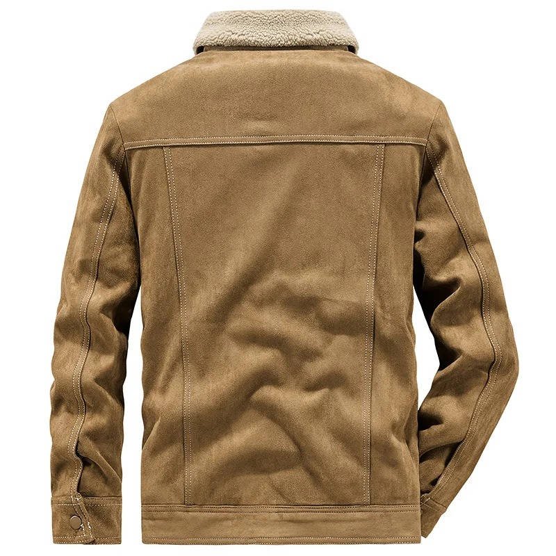 Men's Shearling-Collar Suede Jacket