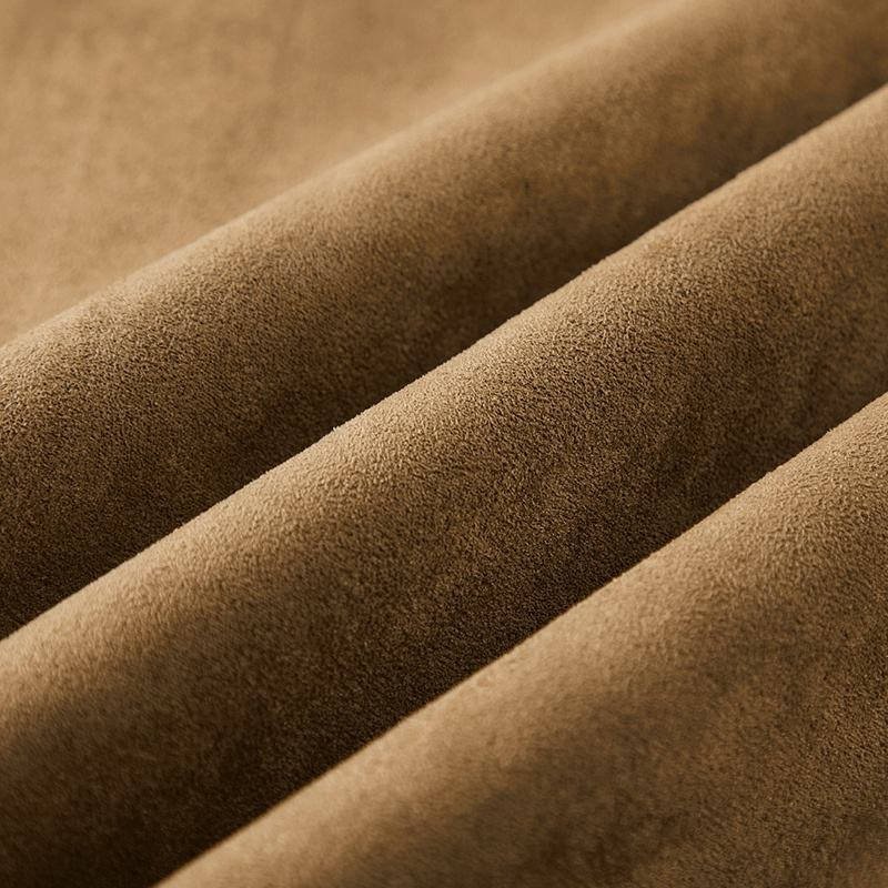 Men's Shearling-Collar Suede Jacket