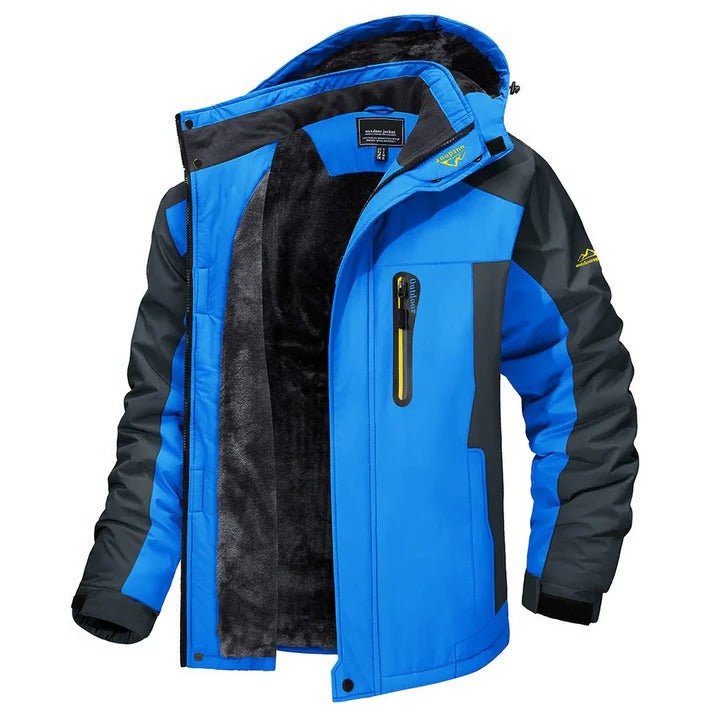 Men's Hooded Winter Jacket - Blue