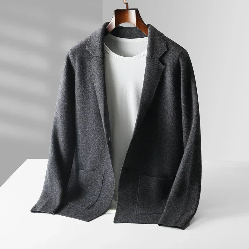 Men's Wool Blazer Cardigan - Slate Gray