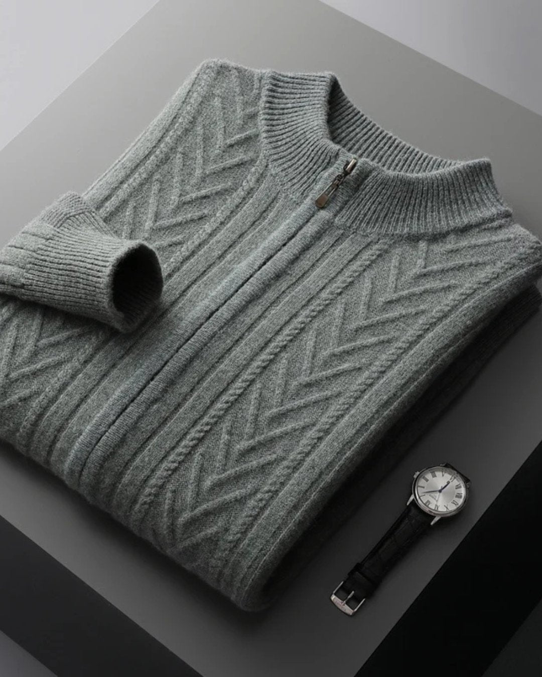 Men's Wool Zip Cardigan