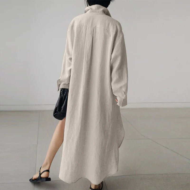 Women's Black Oversized Maxi Shirt Dress