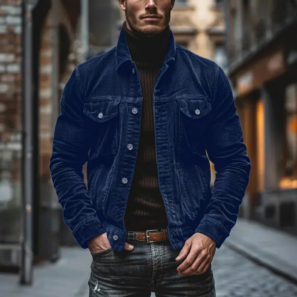 Men's Slim Corduroy Trucker Jacket - Blue