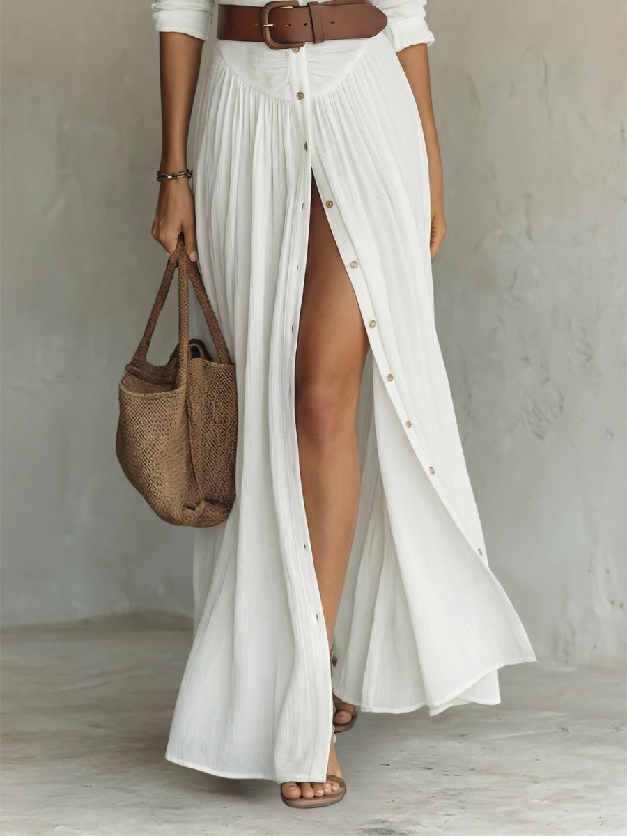 Women's Long Sleeve Vacation Maxi Shirt Dress