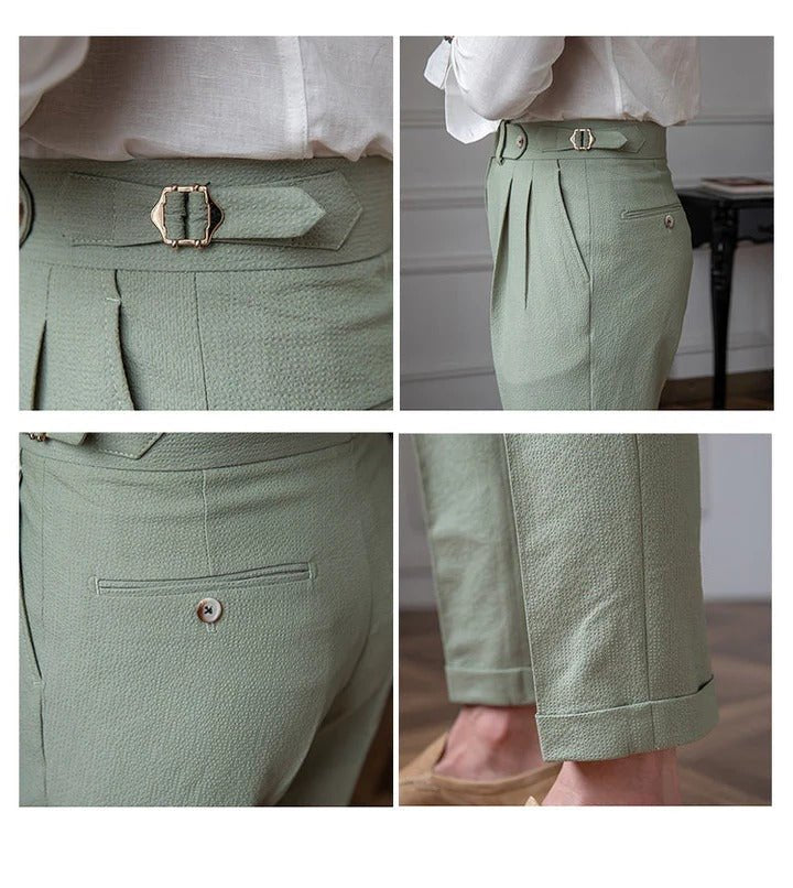 Men's Pleated Wide-Leg Trousers