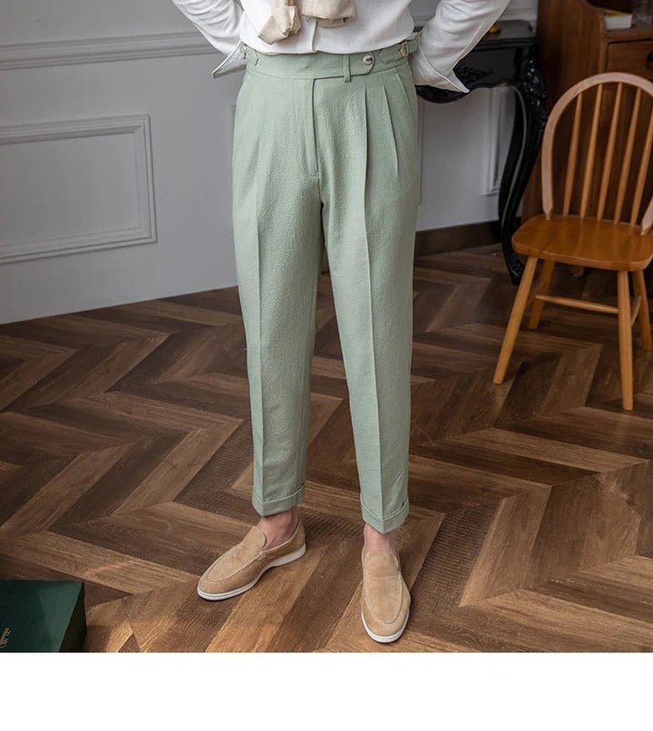 Men's Pleated Wide-Leg Trousers