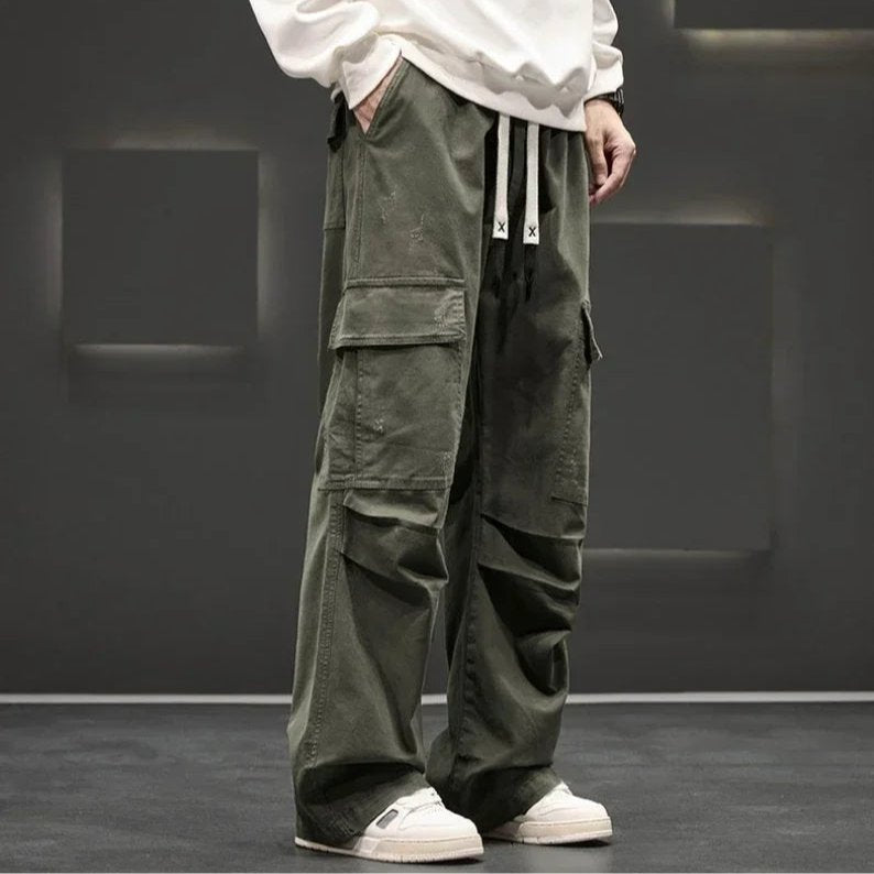 Men's Wide-Leg Cargo Trousers