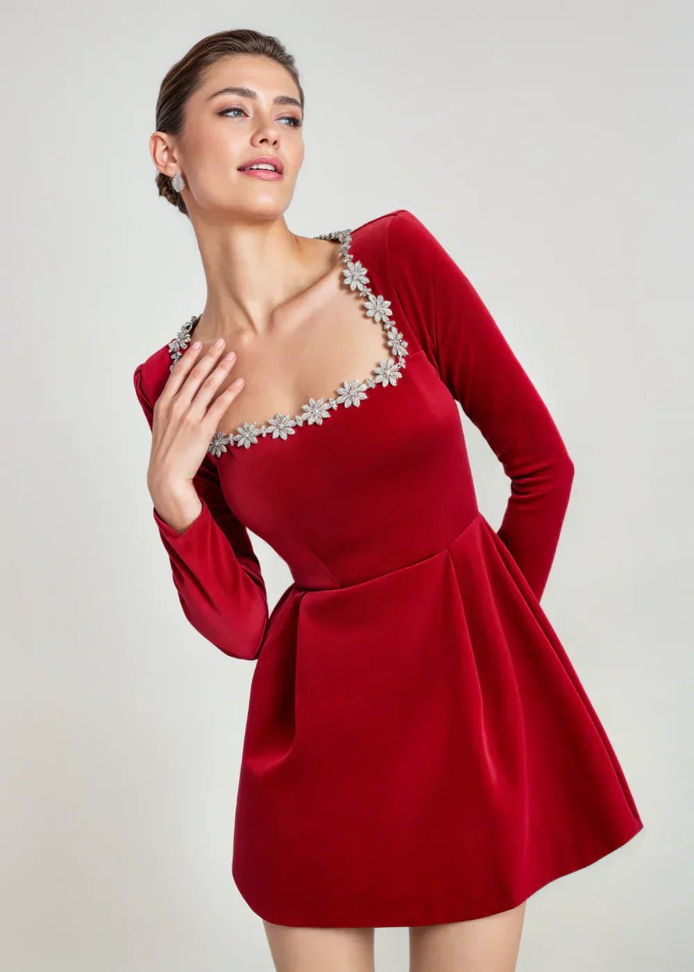 Women's Velvet Cocktail Mini Dress