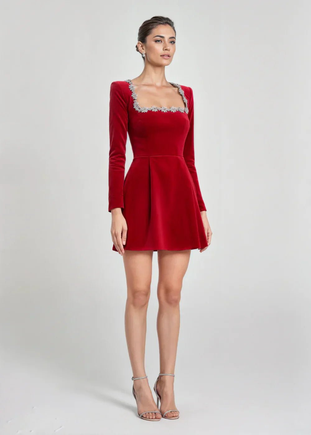 Women's Velvet Cocktail Mini Dress