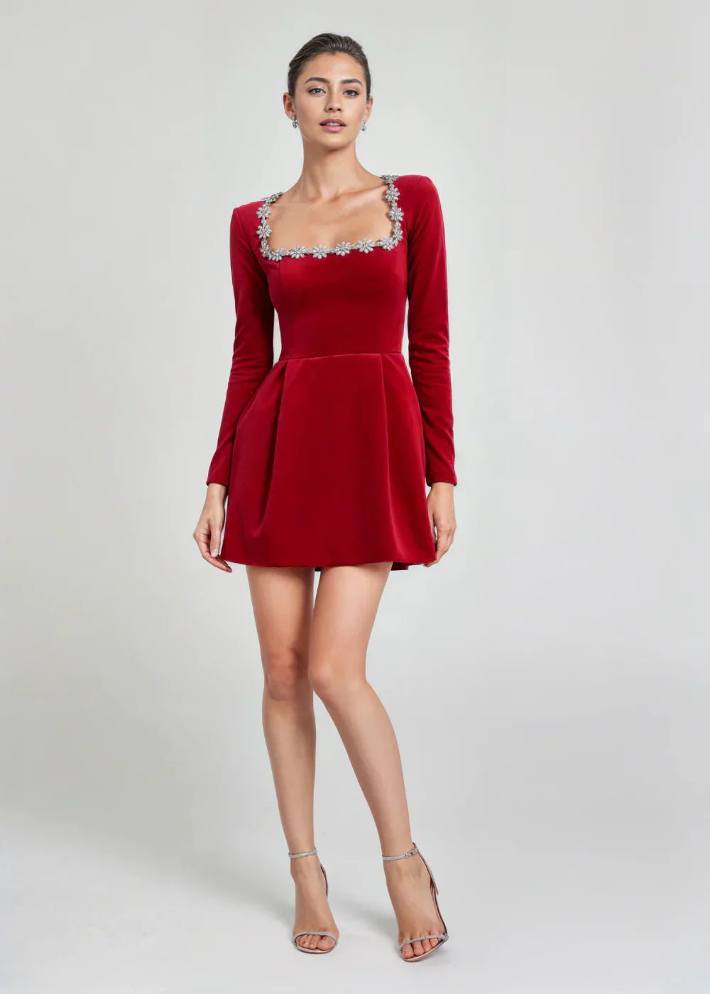 Women's Velvet Cocktail Mini Dress