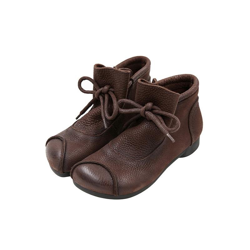 Women's Leather Lace-Up Ankle Boots