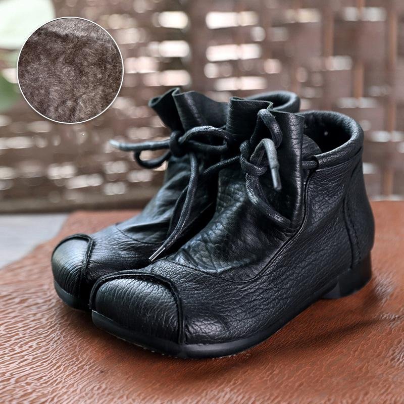 Women's Leather Lace-Up Ankle Boots