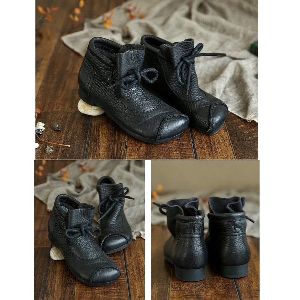 Women's Leather Lace-Up Ankle Boots