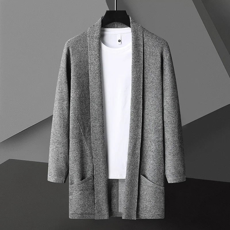 Men's Oversized Wool Cardigan - Grey