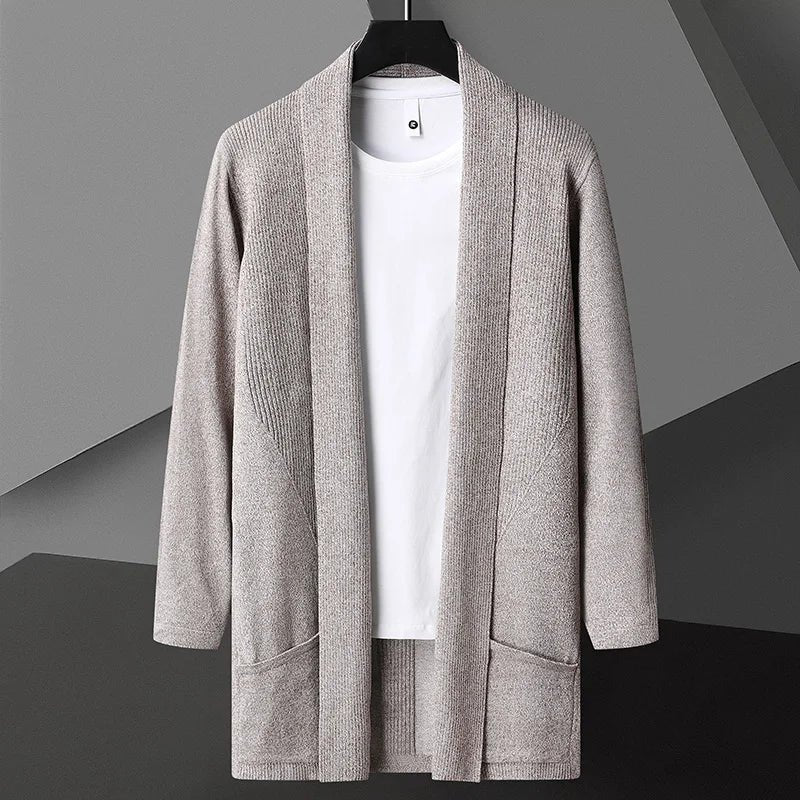 Men's Oversized Wool Cardigan - Khaki