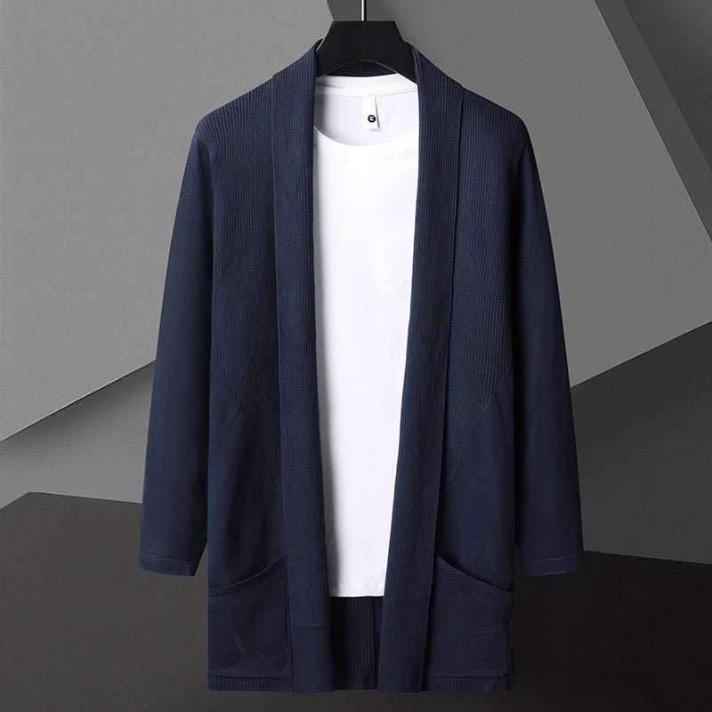Men's Oversized Wool Cardigan - Blue