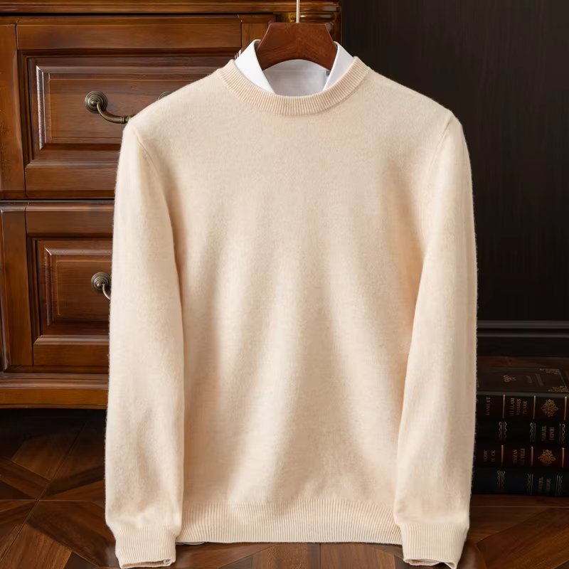 Men's Wool Crewneck Jumper - Pink