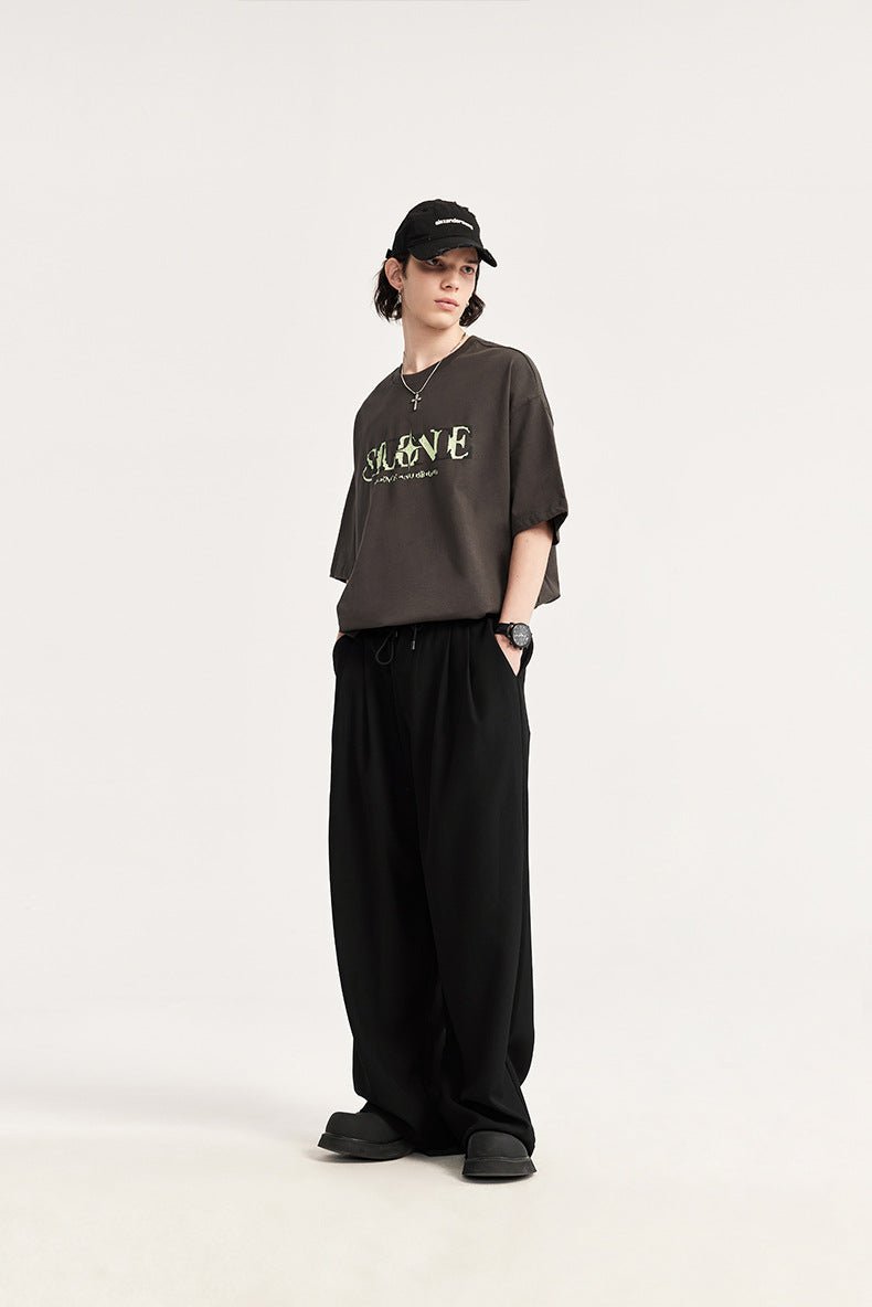Unisex Pleated Wide-Leg Trousers