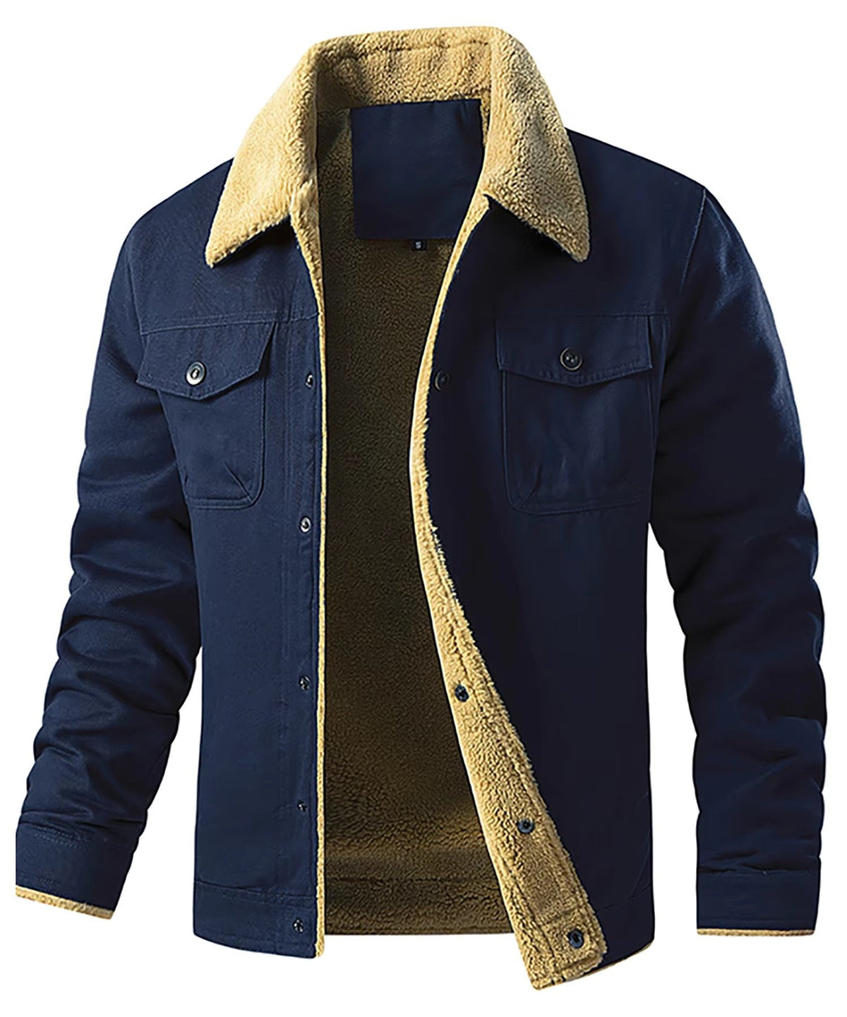 Men's Sherpa-Lined Trucker Jacket - Blue