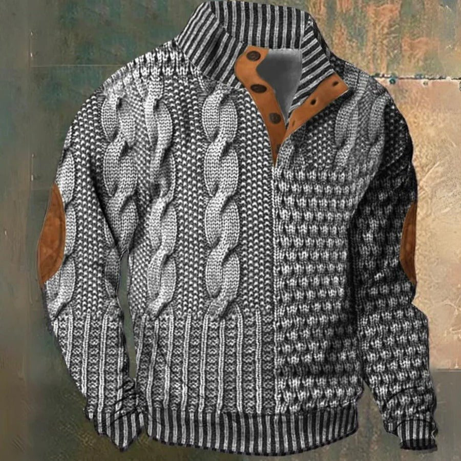 Men's Cable Knit Jumper - Light Gray