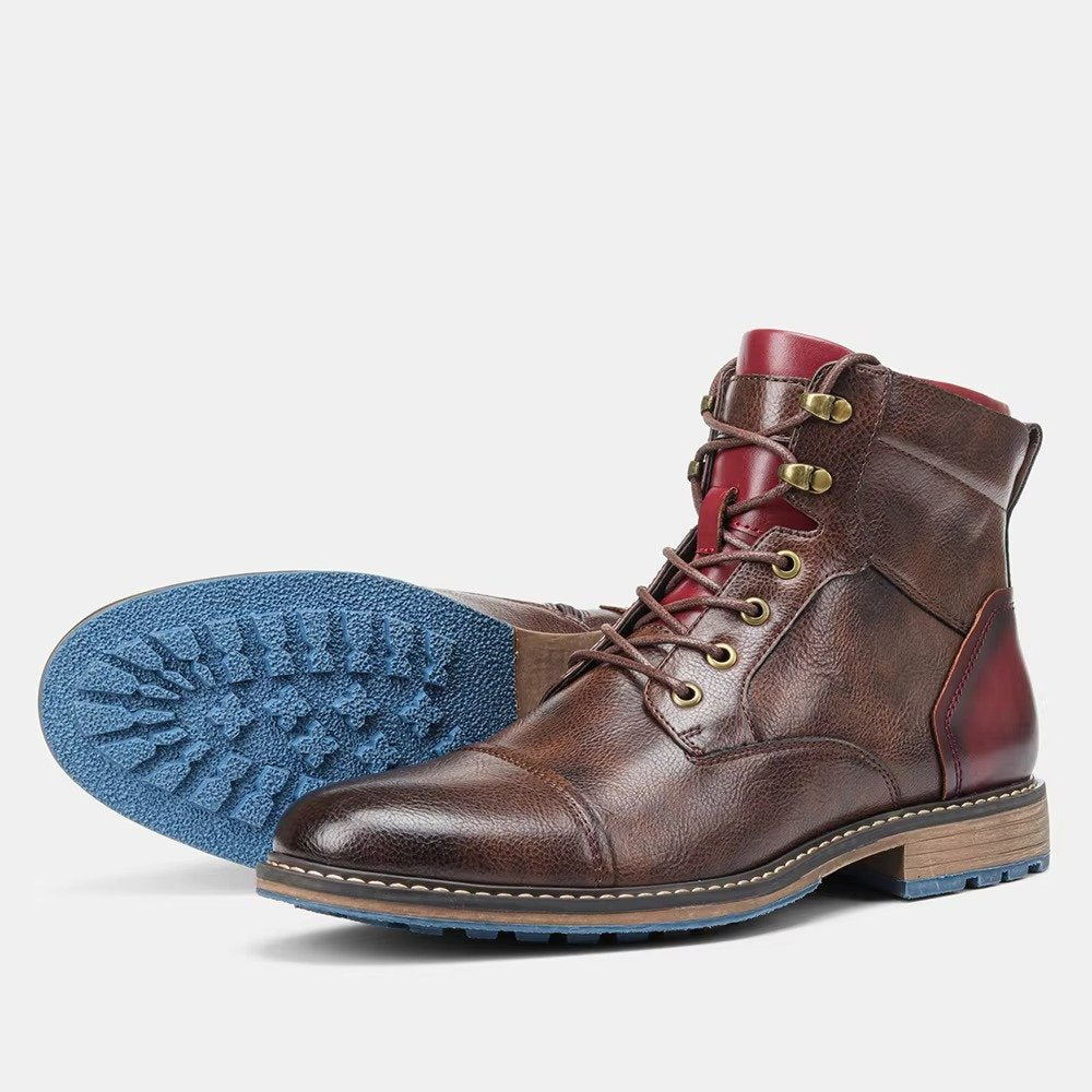 Men's Leather Ankle Boots - Brown