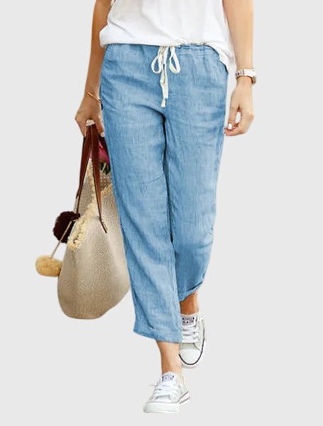 Women's Cropped Trousers - Blue