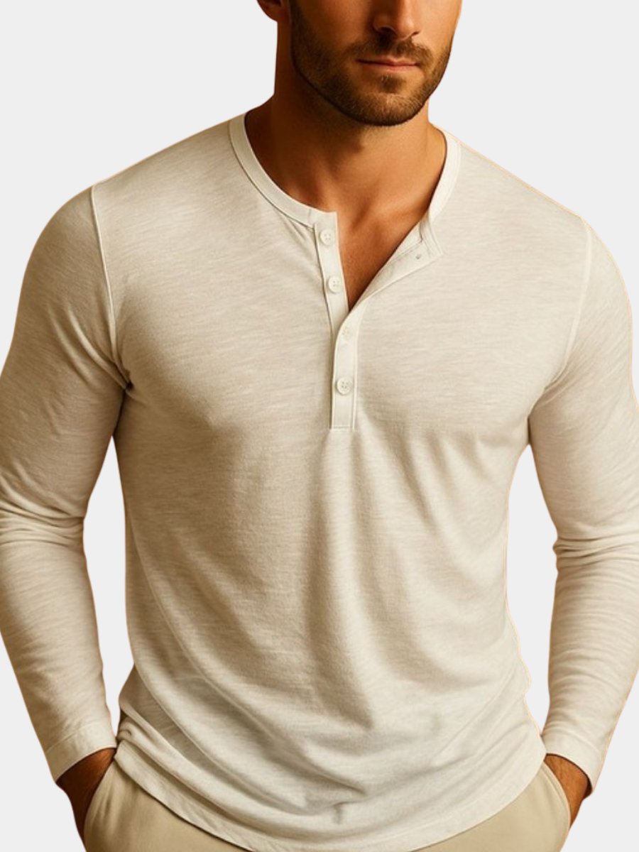 Men's Long Sleeve Slim Henley
