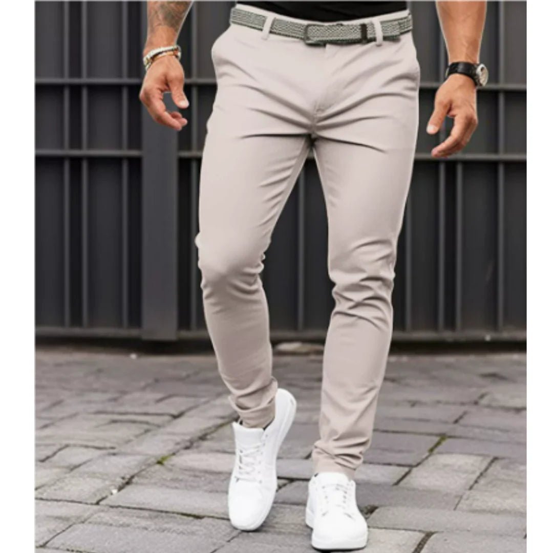 Men's Slim Fit Chino Trousers - Beige