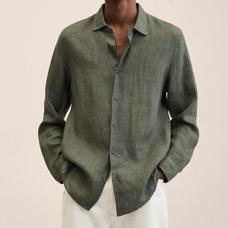 Men's Long Sleeve Shirt - Army Green