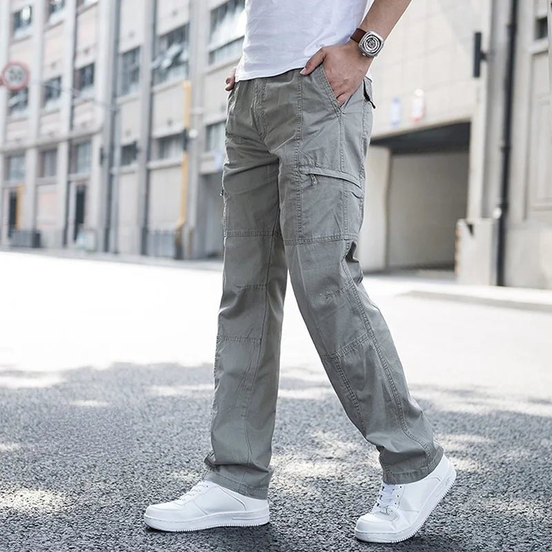 Men's Straight-Leg Cargo Trousers - Slate