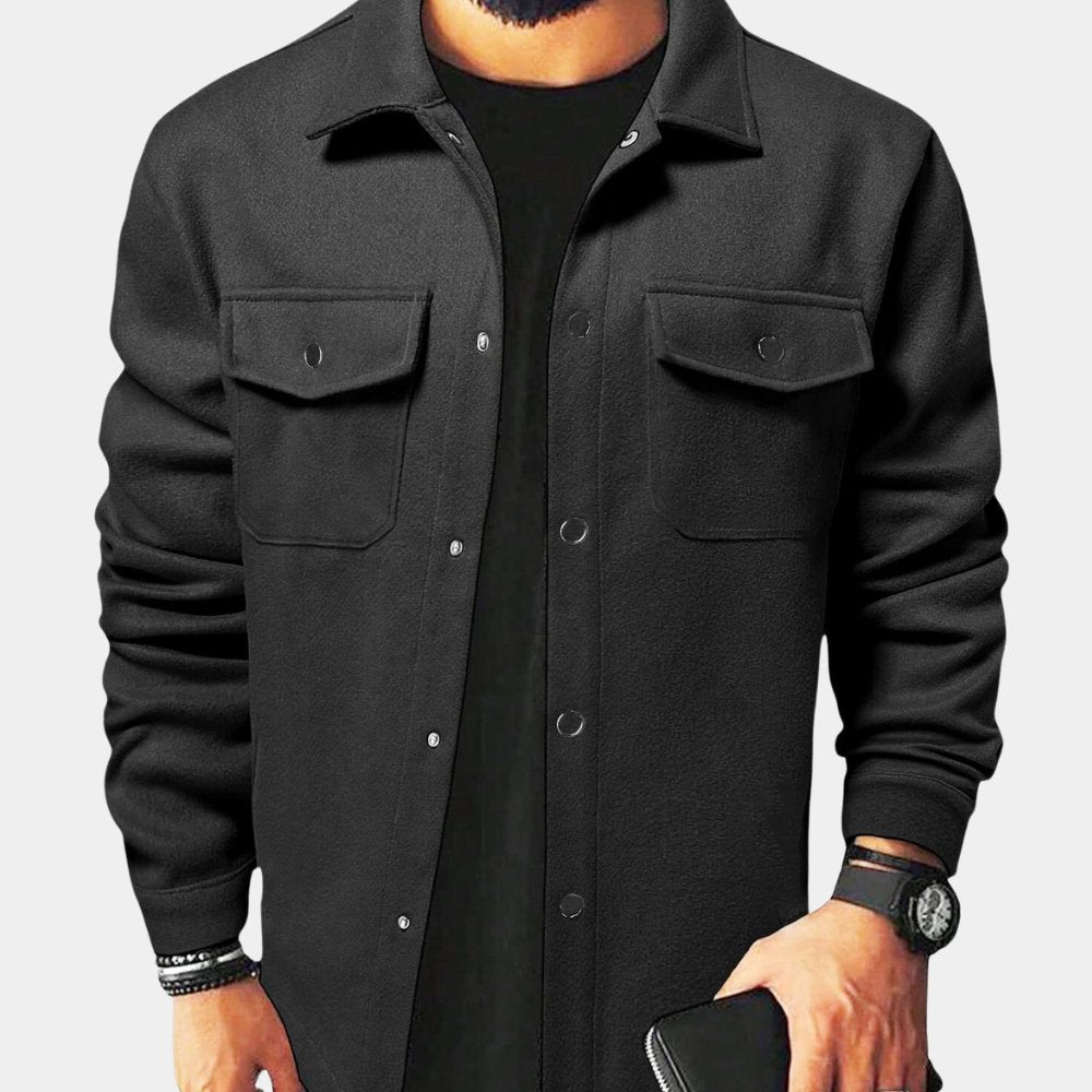 Men's Wool Shacket - Black